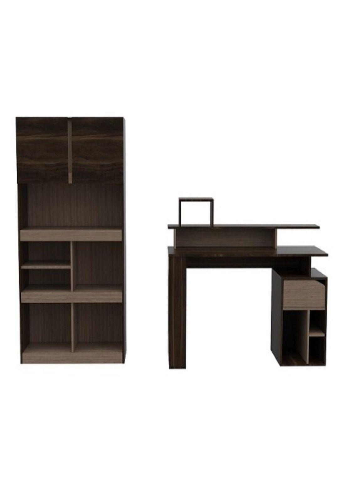 Combo Office 9 Escritorio + Librero - Tuhome-0