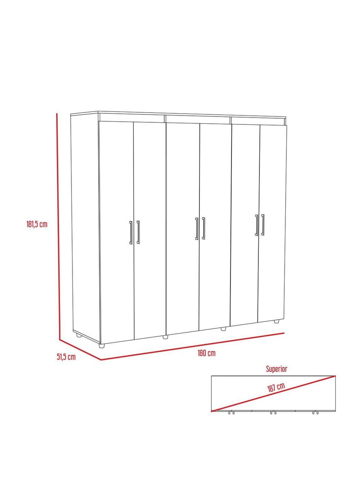 CLOSET AMATISTA 6 PUERTAS / 2 CAJONES - DUNA /BLANCO-2