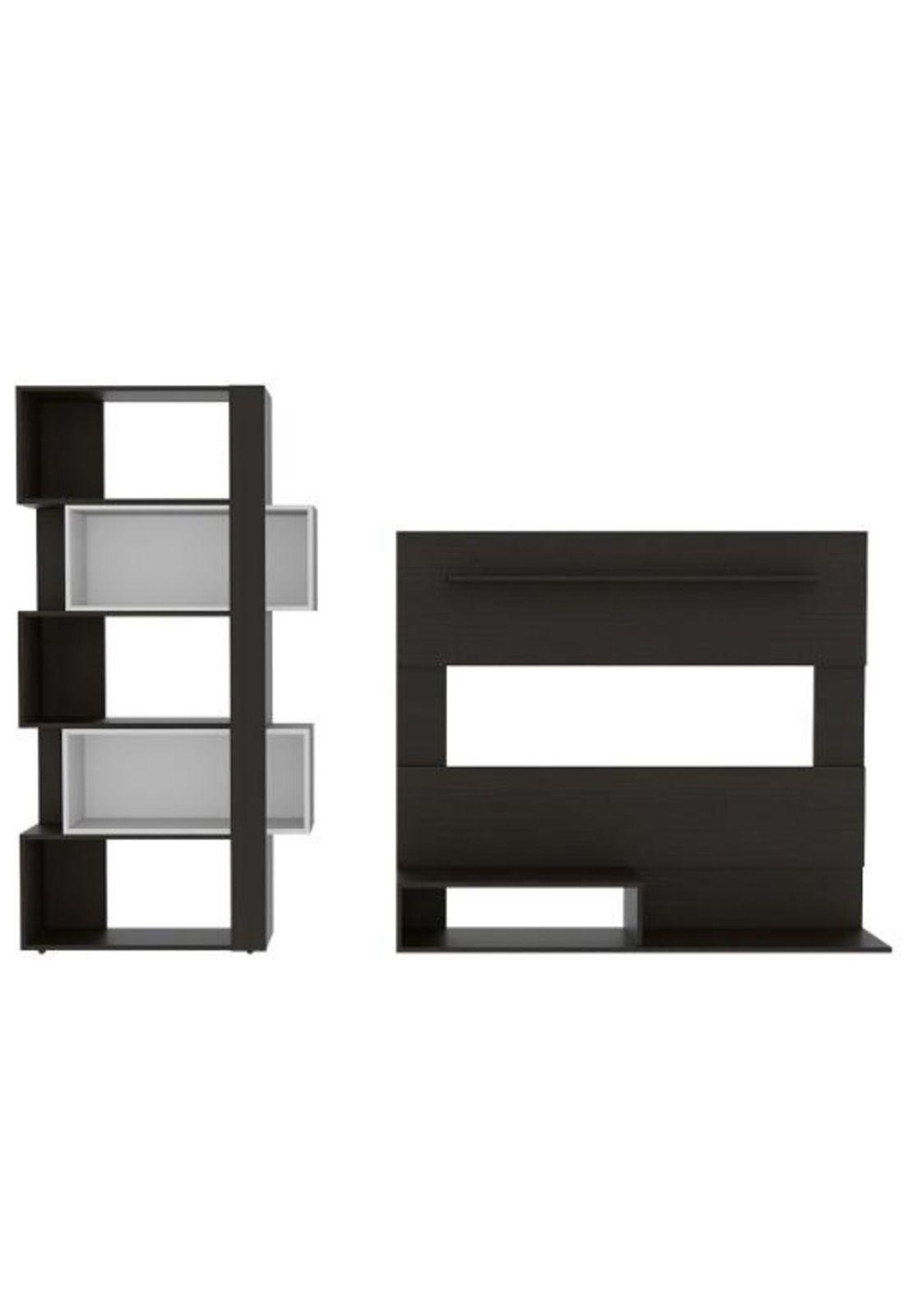 Panel Tv60 + Biblioteca Cubo - Wengue - Tuhome-0