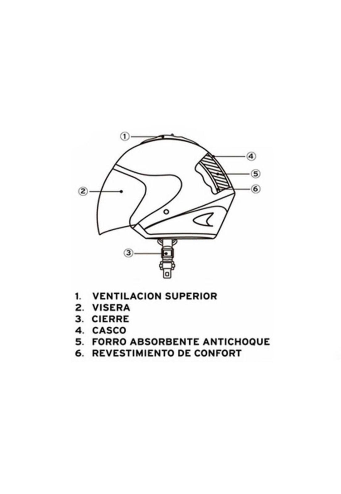 Casco Modelo Full Face Bx510-L-FT Color Flat Black - BX510-L-FT - Bex-1