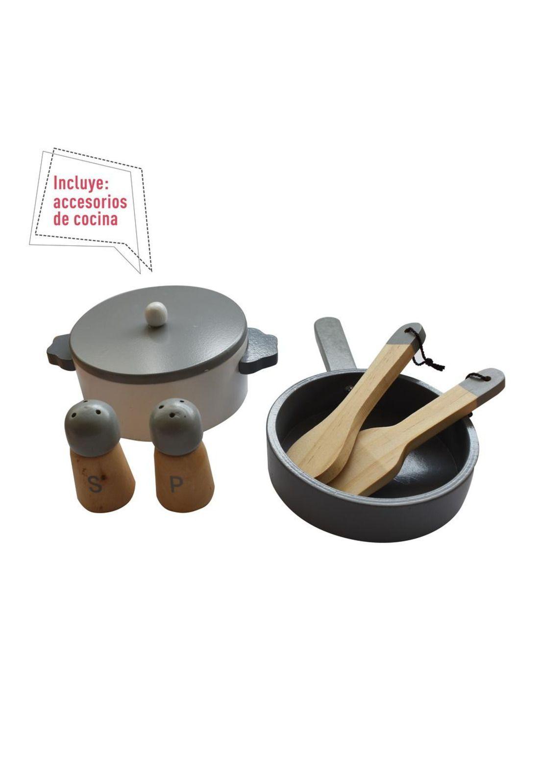 COCINA DE MADERA GAMEPOWER GRIS CON ACCESORIOS-6