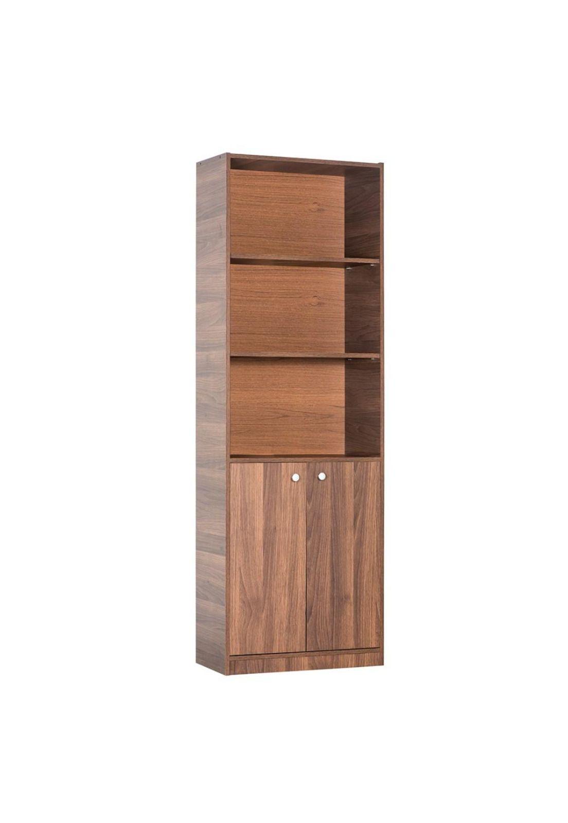 Mueble Librero 6 Niveles Con Puertas Ng Nogal Lib65M Mobikit-1