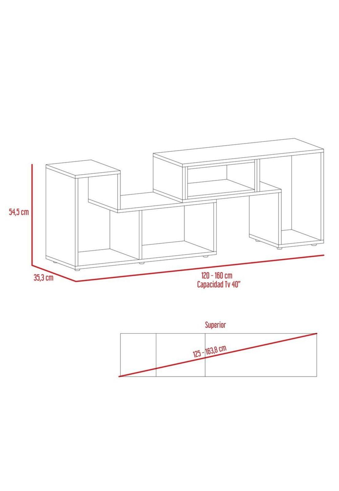 BAR ESQUINERO KAVA + RACK EXTENSIBLE TV40 BEIJING WENGUE/BLANCO - TUHOME-3
