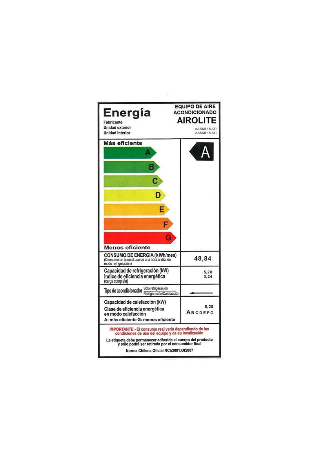 Aire Acondicionado Split Inverter Wifi Aasmi 18 Ati Wifi Airolite-7