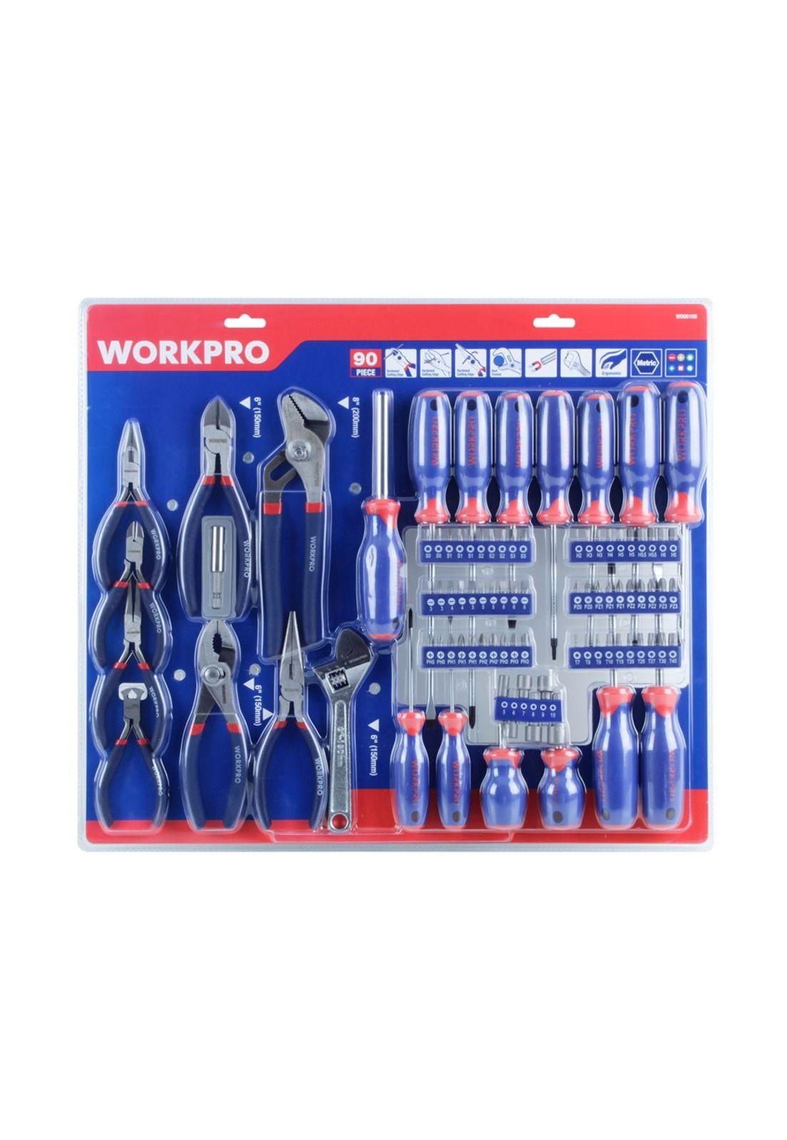 Juego de Herramientas combinadas 90 piezas Workpro-0