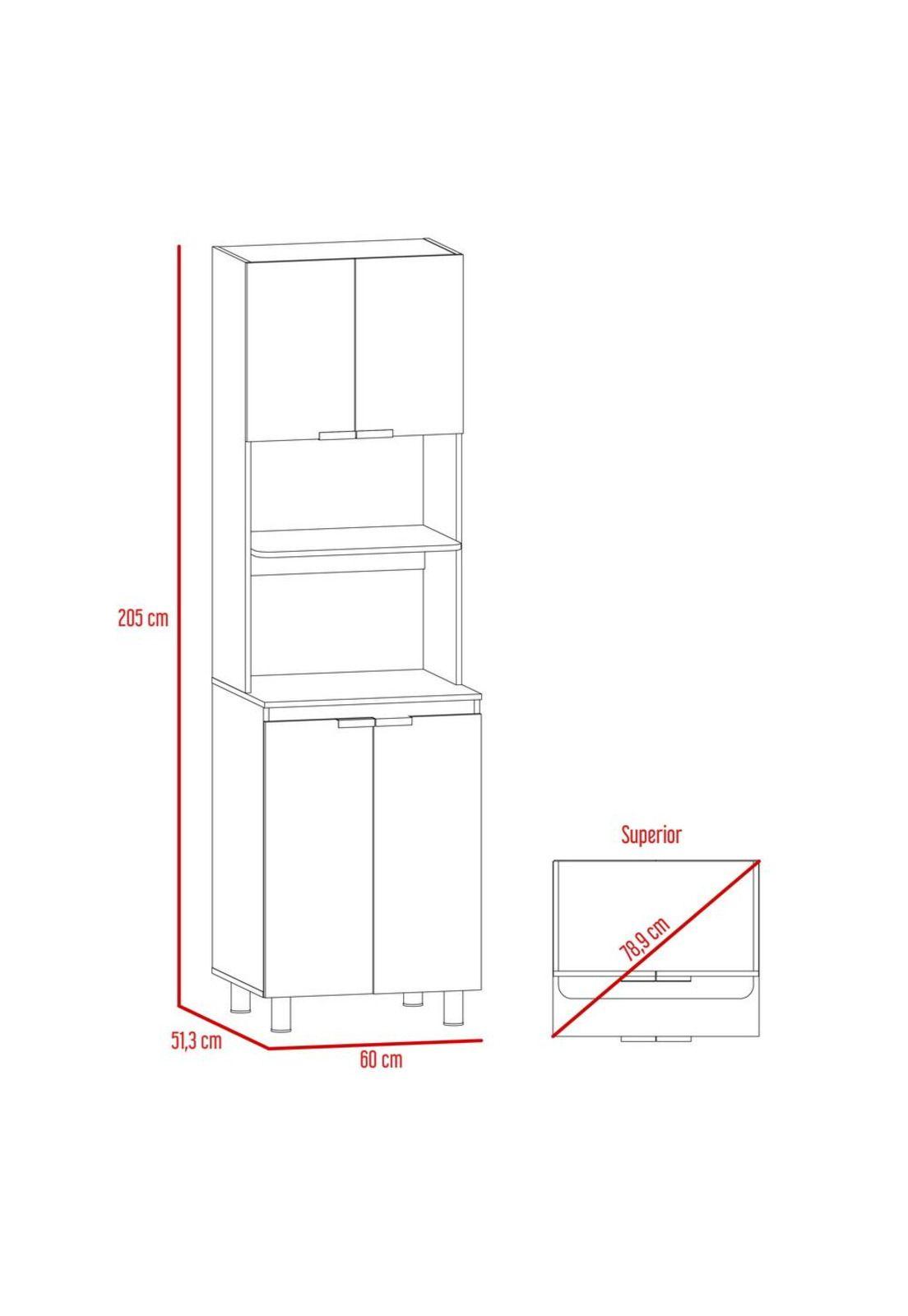 C9 FENDI - M.INFERIOR+SUPERIOR+ALACENA+MICROONDAS+BARRA AUXILIAR - ROVERE / BLANCO-6