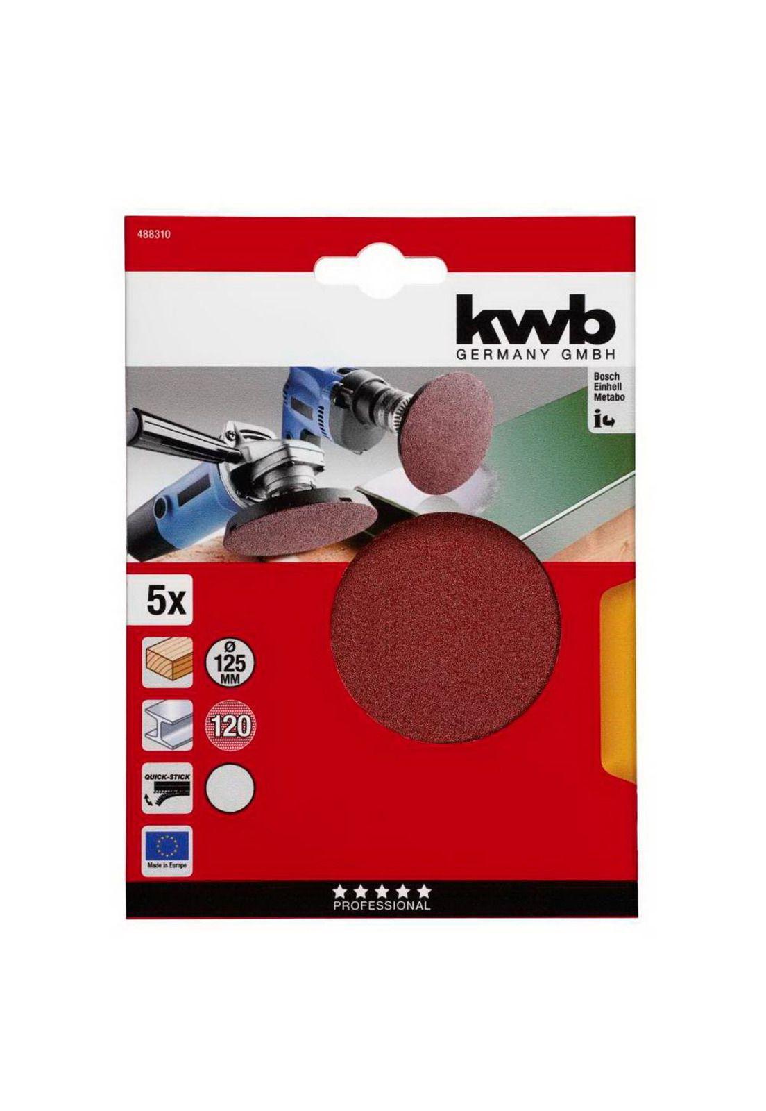 Disco de lija con velcro grano 120 Ø125 mm / rojo oscuro-1