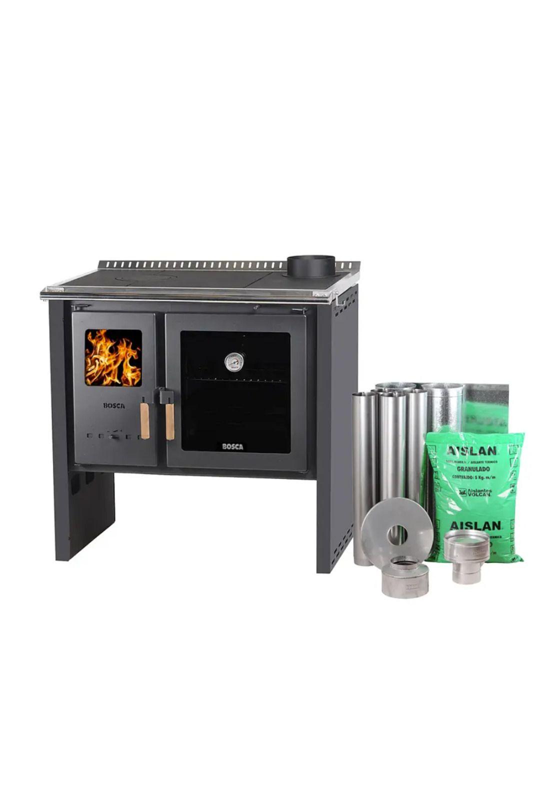 Pack Cocina a Leña Bosca Hestia 90 Charcoal + Kit Base Bosca-0