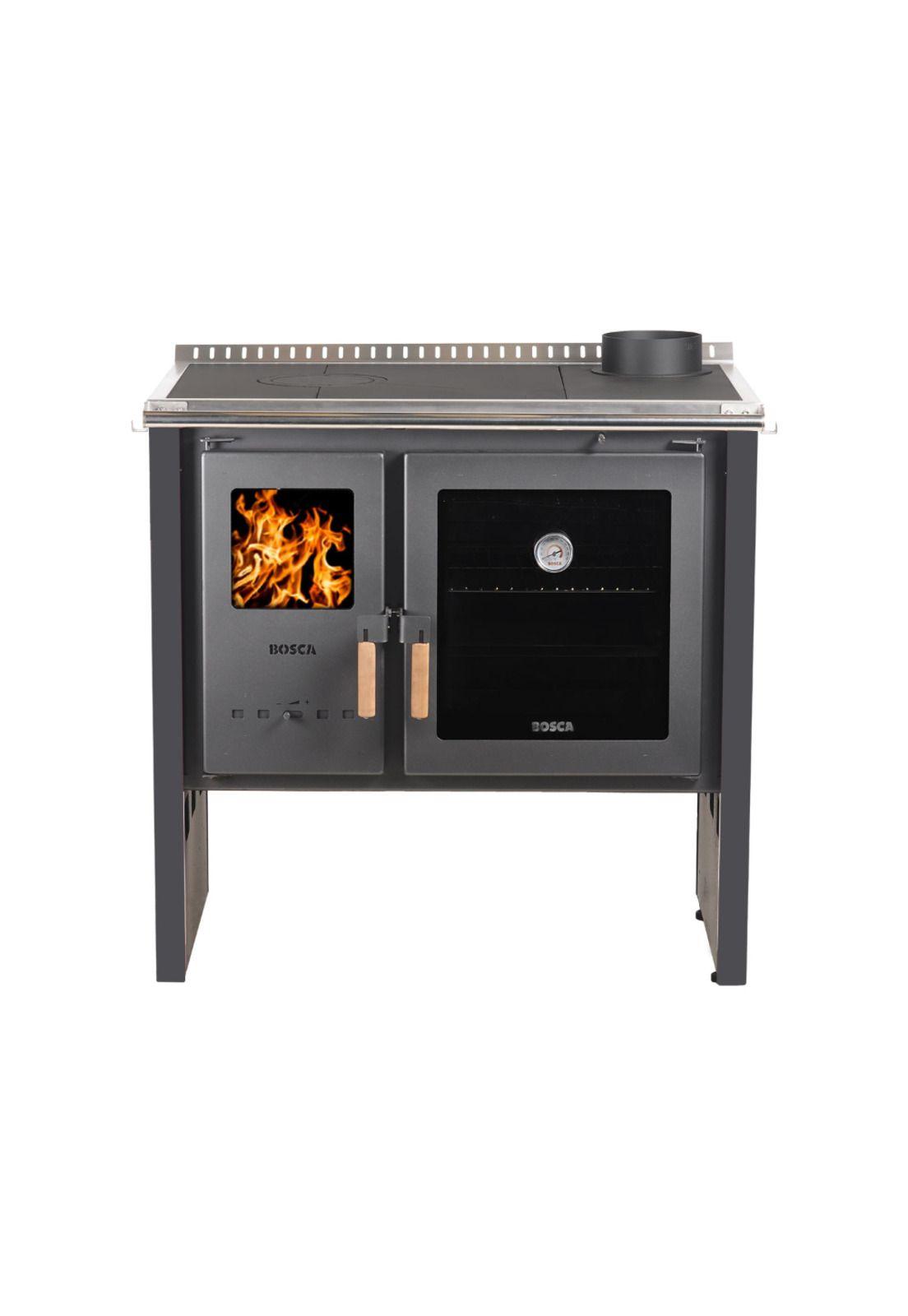 Pack Cocina a Leña Bosca Hestia 90 Charcoal + Kit Base Bosca-1