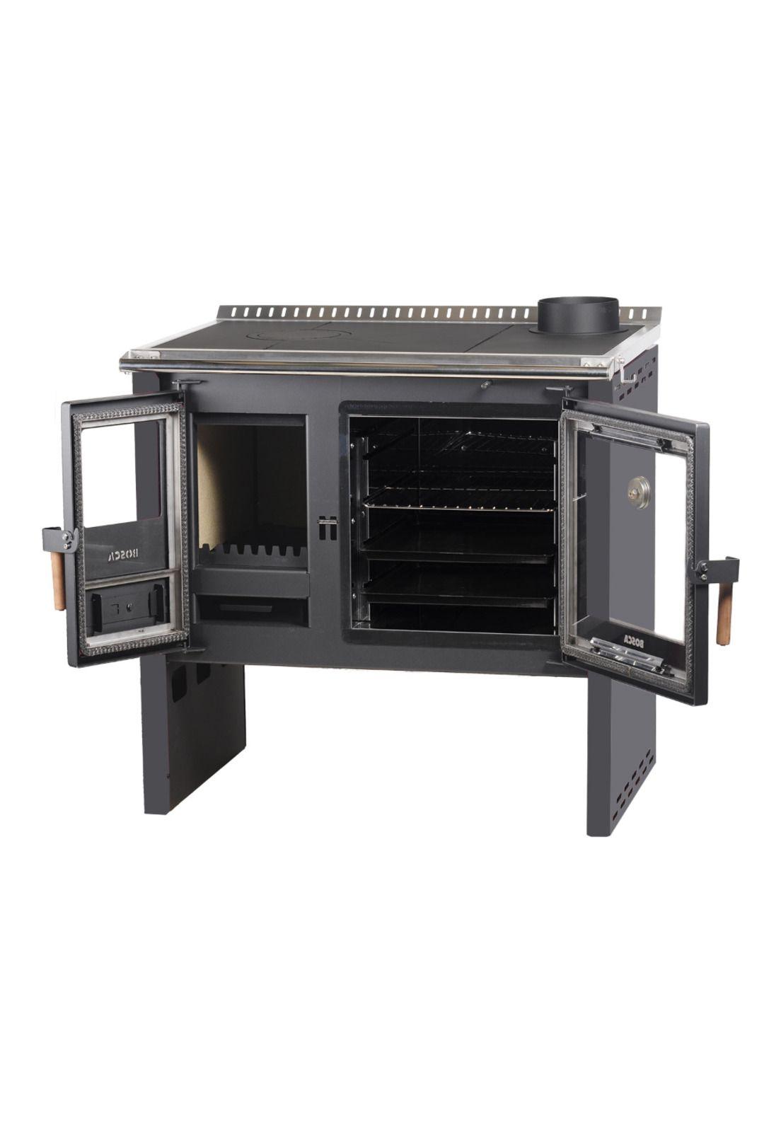 Pack Cocina a Leña Bosca Hestia 90 Charcoal + Kit Base Bosca-3