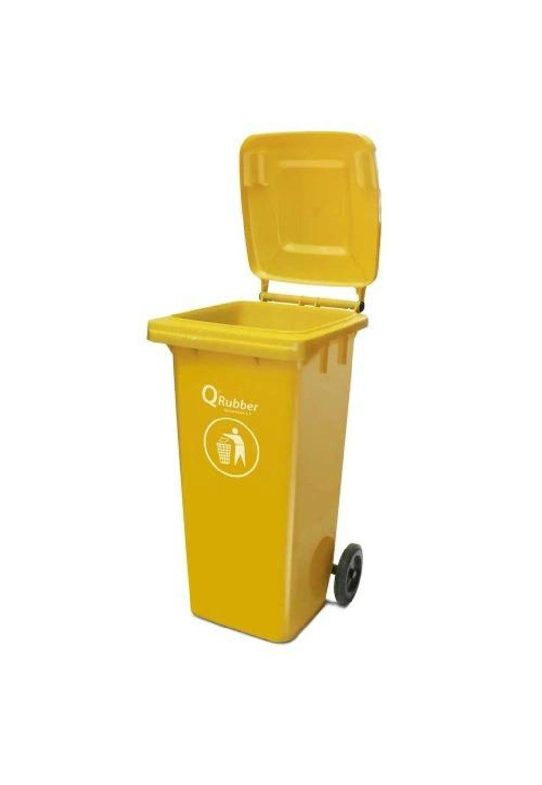 CONTENEDOR BASURA QRUBBBER 120 LTS. AMARILLO-0