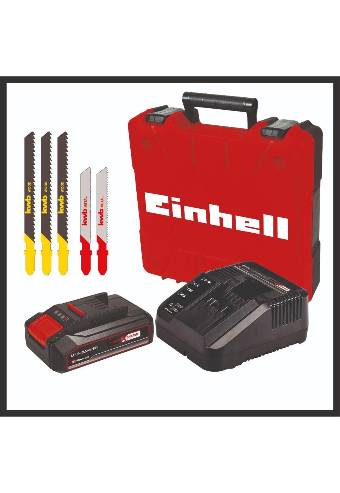 Sierra Caladora Inalámbrica 18V TC-JS 18 Li + Batería 2,5 Ah + Cargador y Maletín Einhell-1