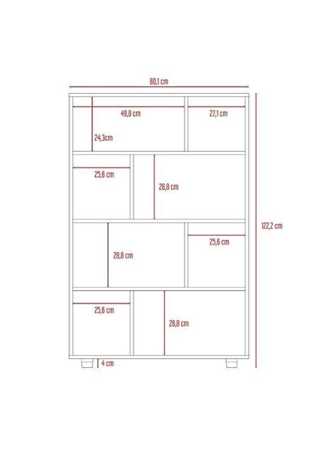 Biblioteca Office Ceniza 122x80x29cm. Tuhome-4