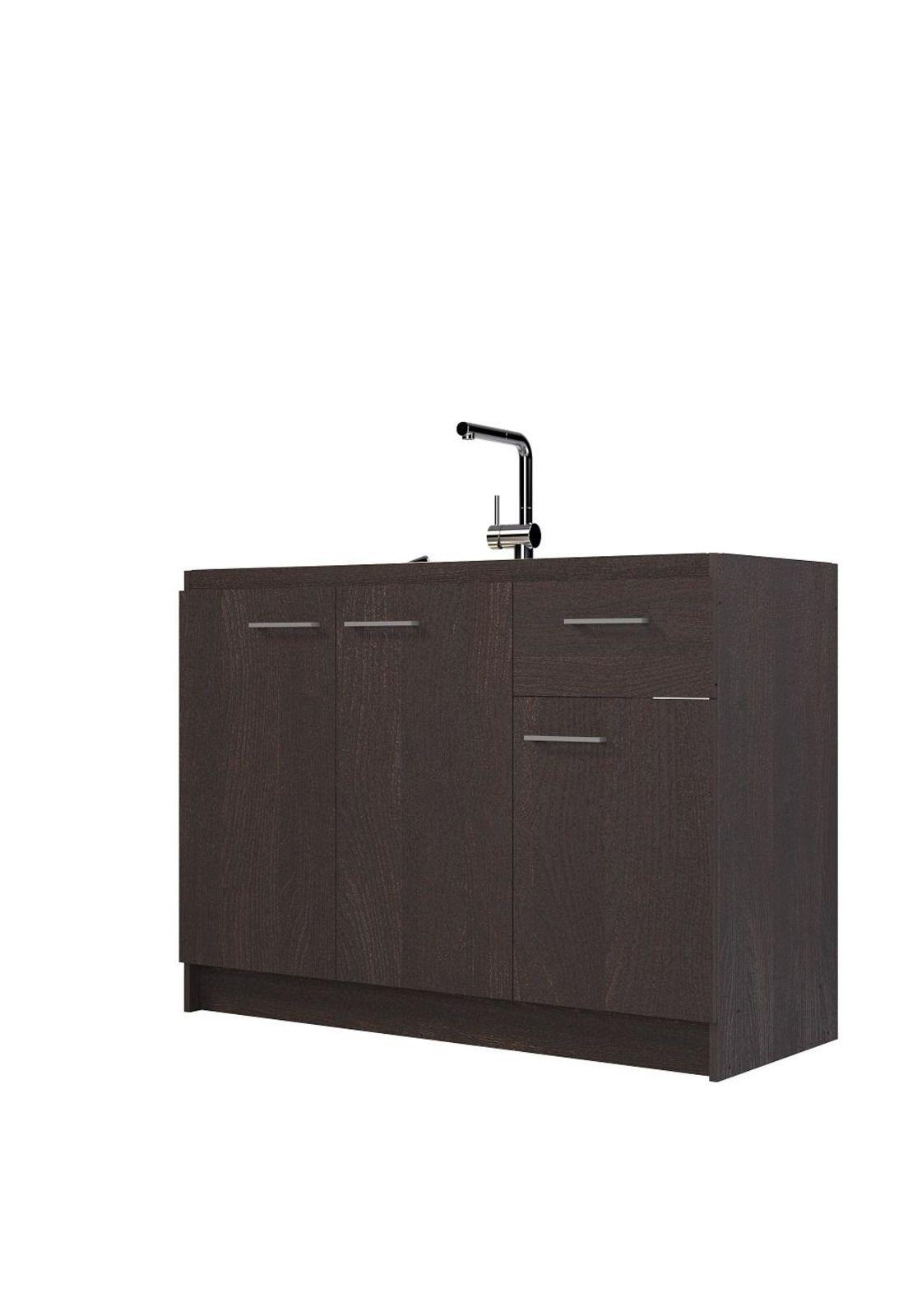Mueble Lavaplatos Reversible 3P1C - 120Cm  Acacia-Branson Silcosil-5