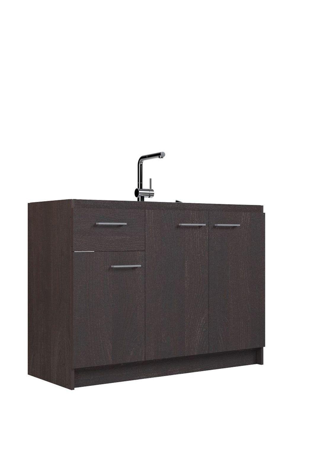 Mueble Lavaplatos Reversible 3P1C - 120Cm  Acacia-Branson Silcosil-6