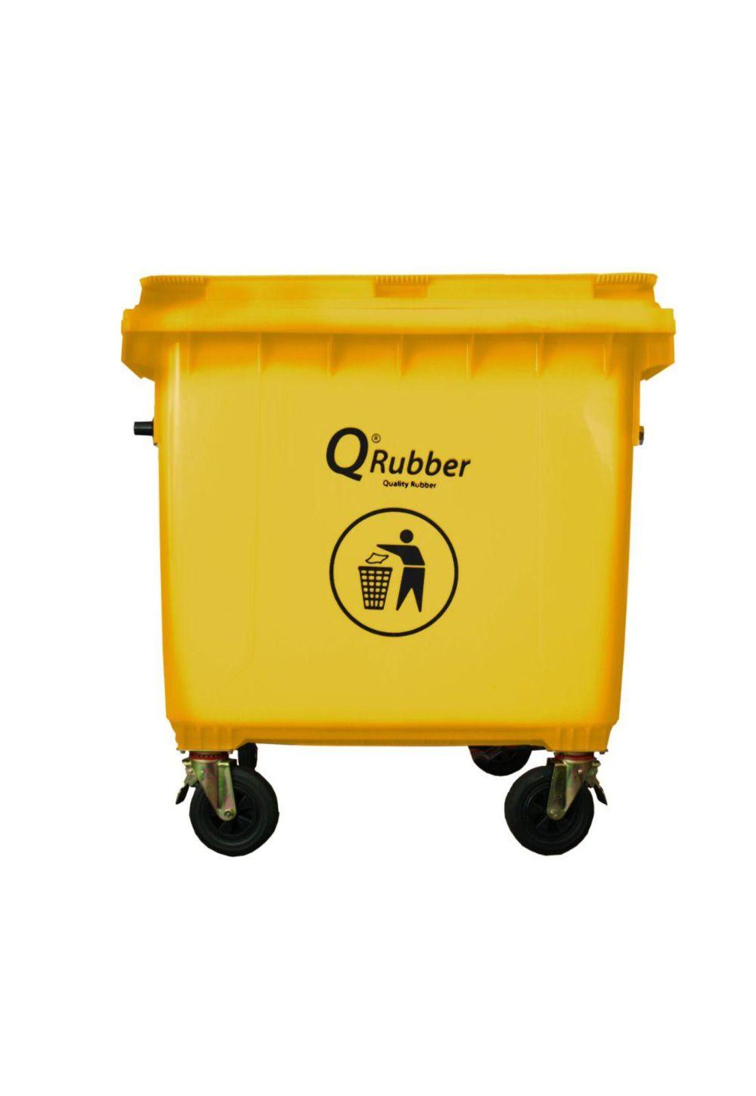 CONTENEDOR BASURA 1100 LTS. AMARILLO QRUBBER-2
