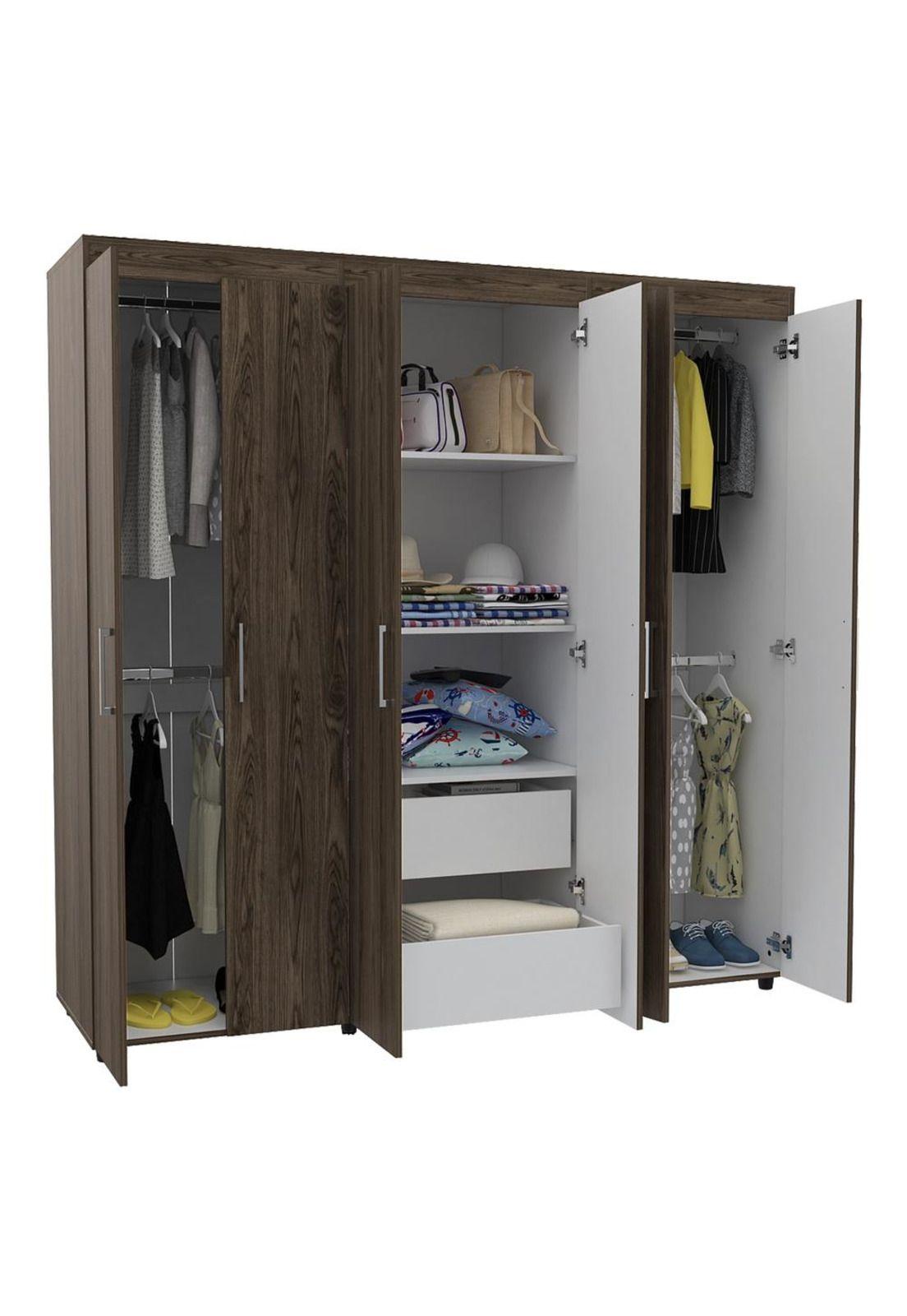 CLOSET AMATISTA 6 PUERTAS / 2 CAJONES - COÑAC / BLANCO-1