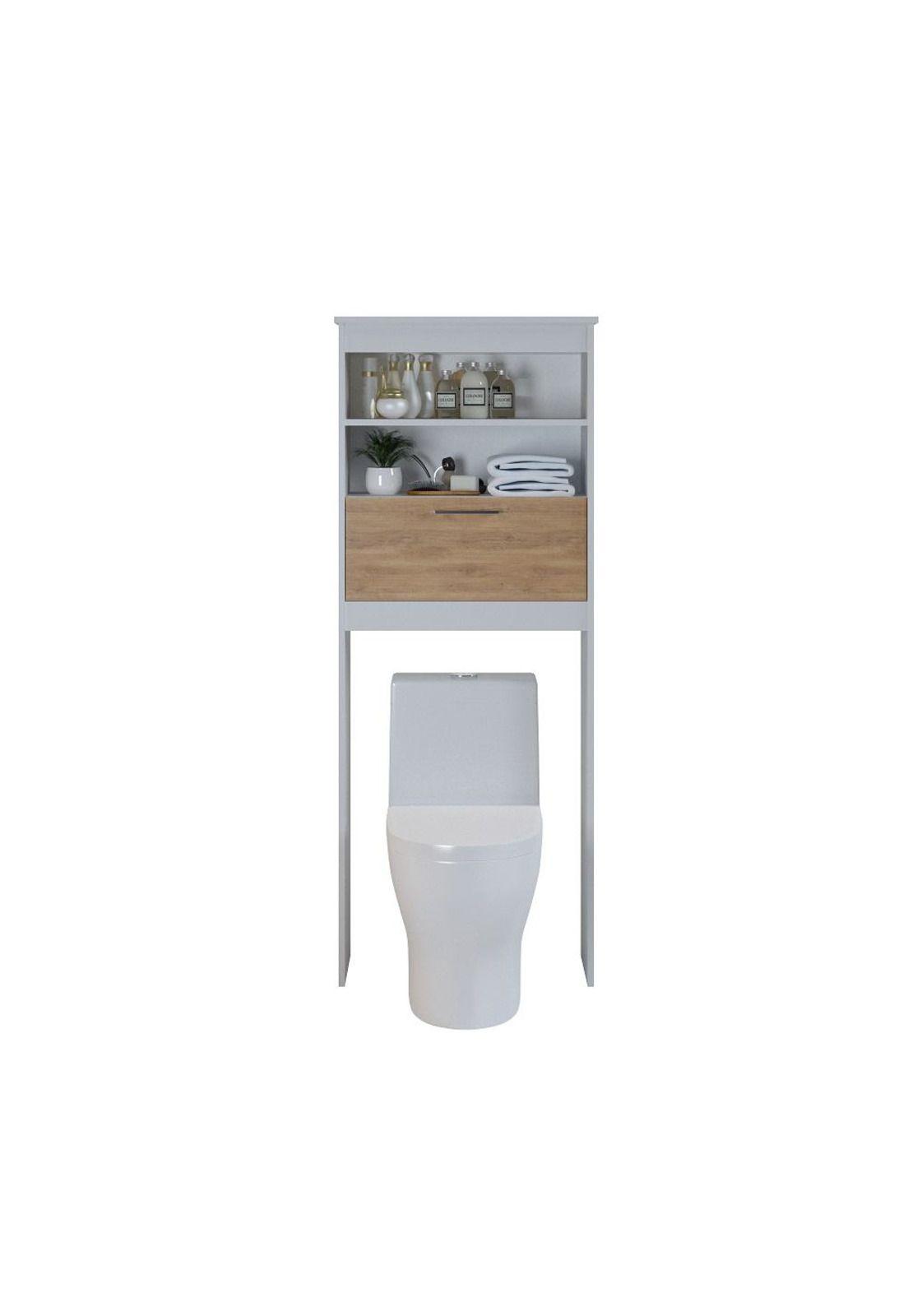 Mueble Baño 63X28X160  Blanco Puertas Roble Silcosil-3