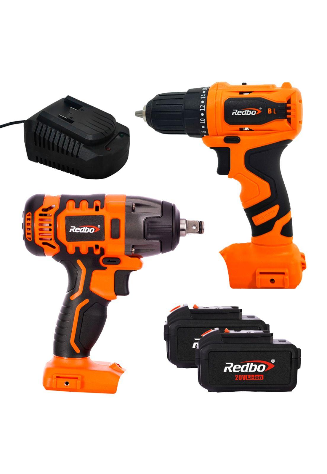 Pack Taladro + Llave de Impacto + 2 Bat 3Ah + Cargador Redbo-0