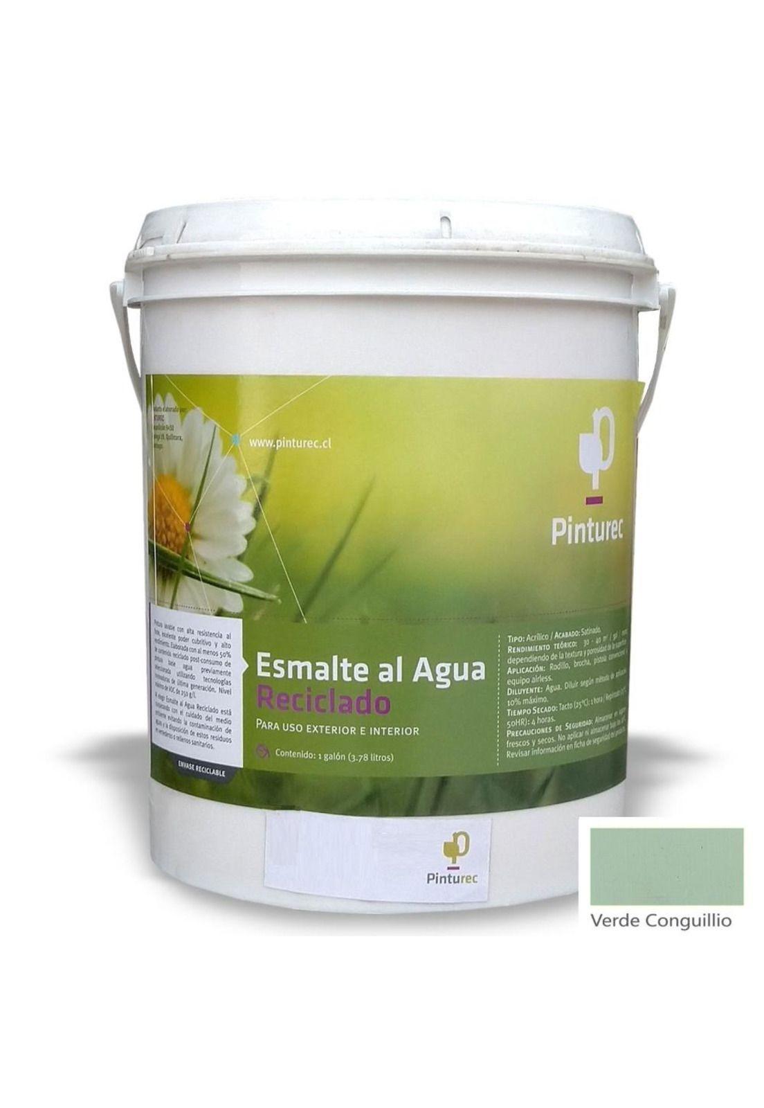 ESMALTE AL AGUA RECICLADO PINTUREC SATINADO VERDE CONGUILLÍO 1G-0