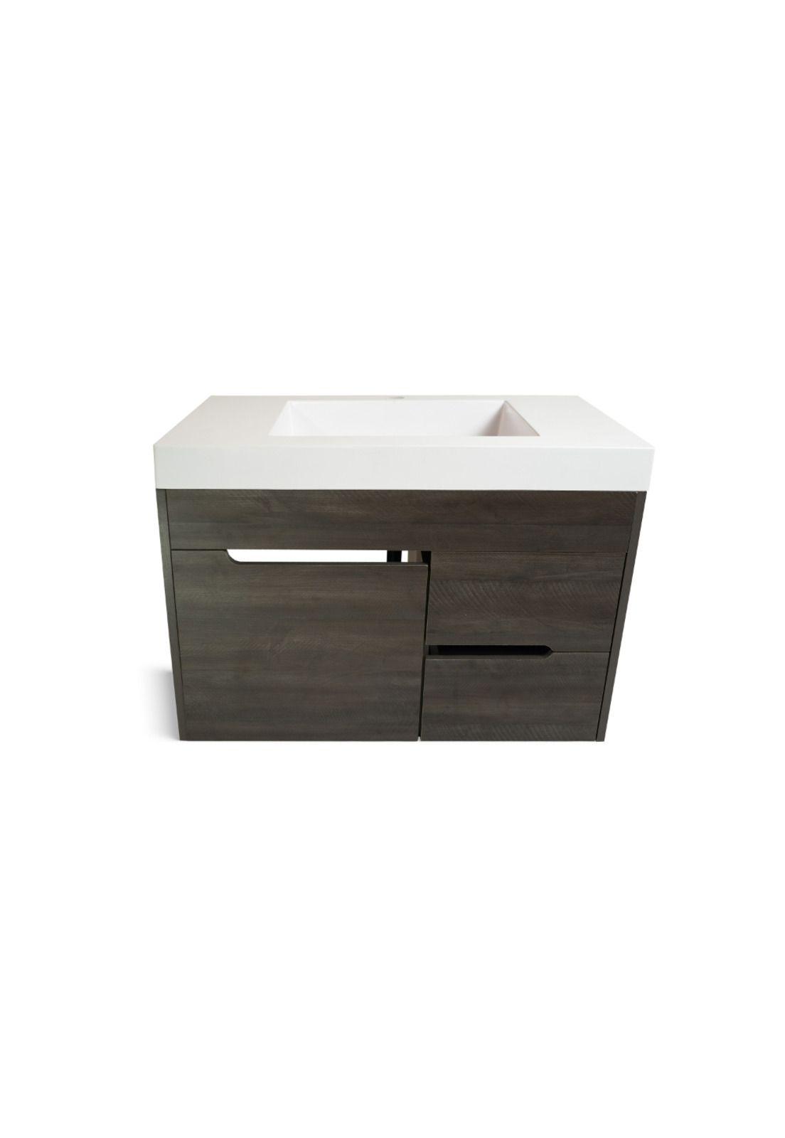 Vanitorio Mueble Organizador A Muro St Joseph + Lavatorio Roble Gris Rohoi-1