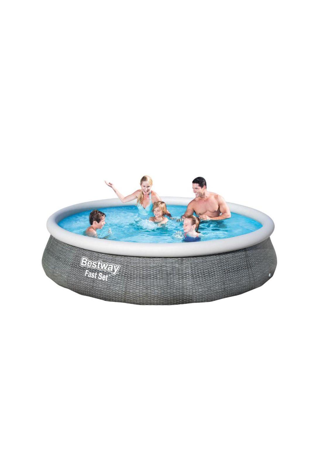 Piscina Fast Set Rattan 3.96m x 84cm Pool Set - 57376 - Bestway-1