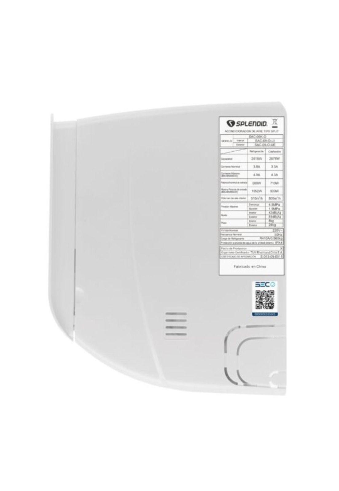 Aire Acondicionado SPLIT ON/OFF 9000 BTU frio/calor - SPLENDID-2