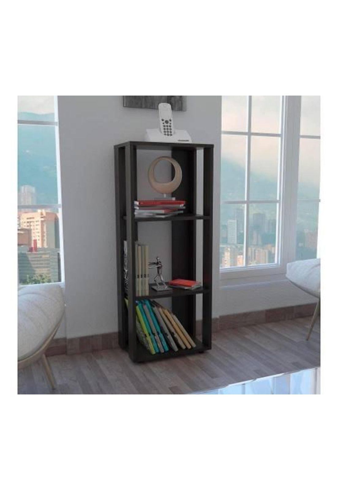 Librero 100 X 40 X 25 Cm Wengue Negro.-tuhome-2
