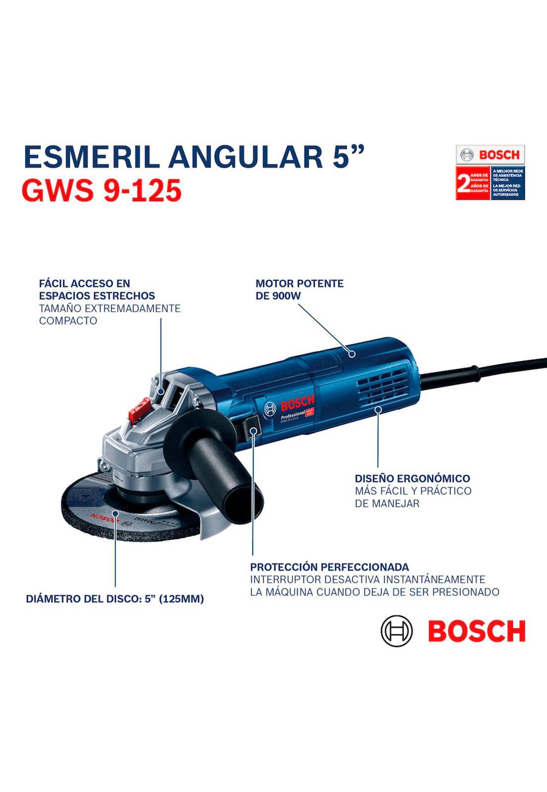 Esmeril Angular GWS 9-125 220V Bosch-3