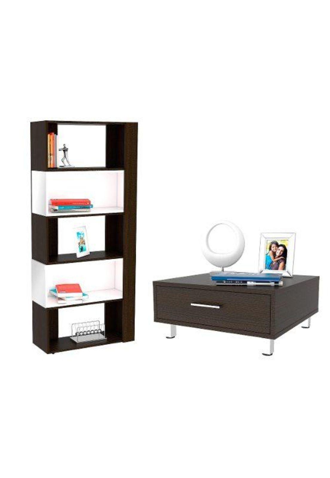 Set Biblioteca Cubo +mesa Centro Wengue tuhome-0