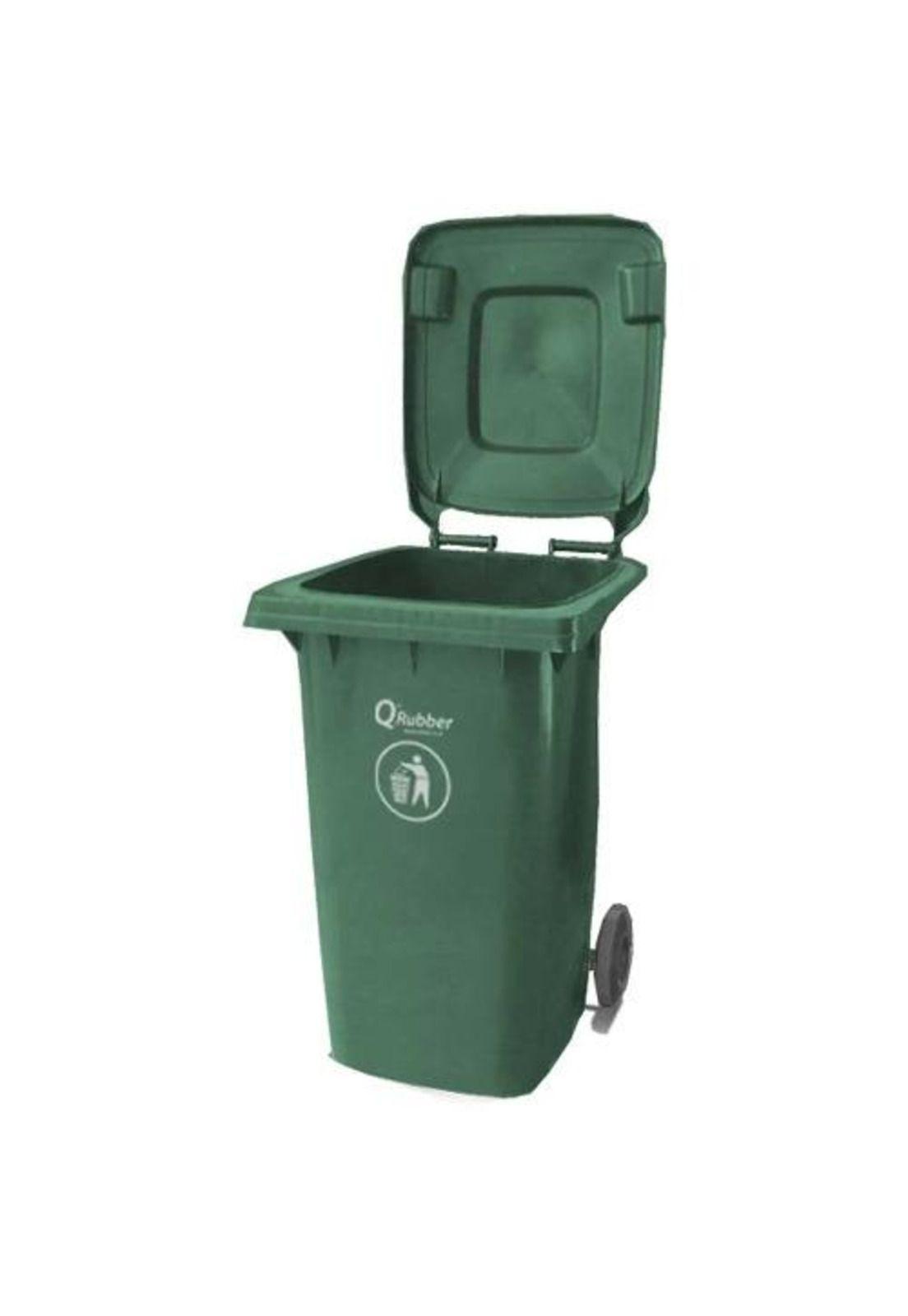 CONTENEDOR BASURA QRUBBBER 240 LTS. VERDE-0