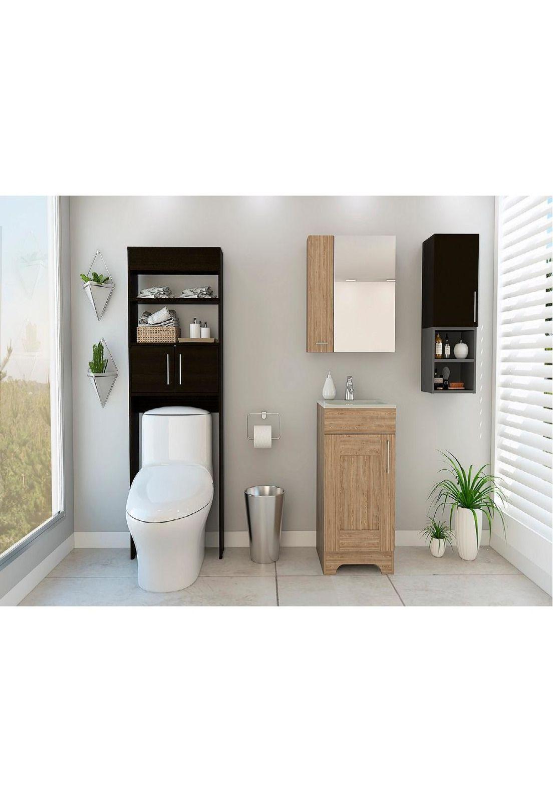 COMBO MY BATH BOTIQUIN + MUEBLE LAVAMANOS + MURO + OPTIMIZADOR MIEL WENGUE - TUHOME-1