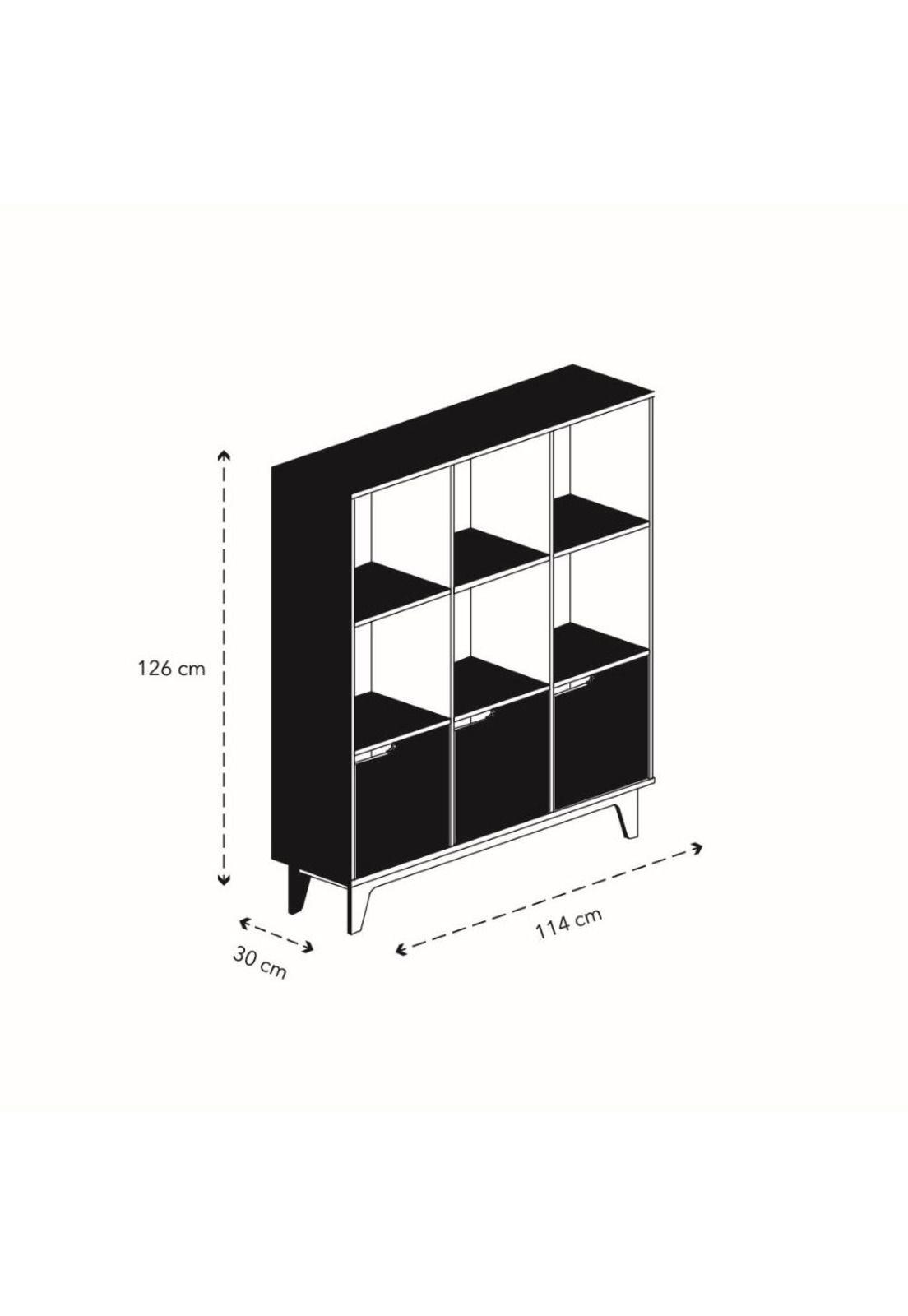Mueble Estante Modular Bremen Lib57M Carvalo/Blanco Mobikit-2