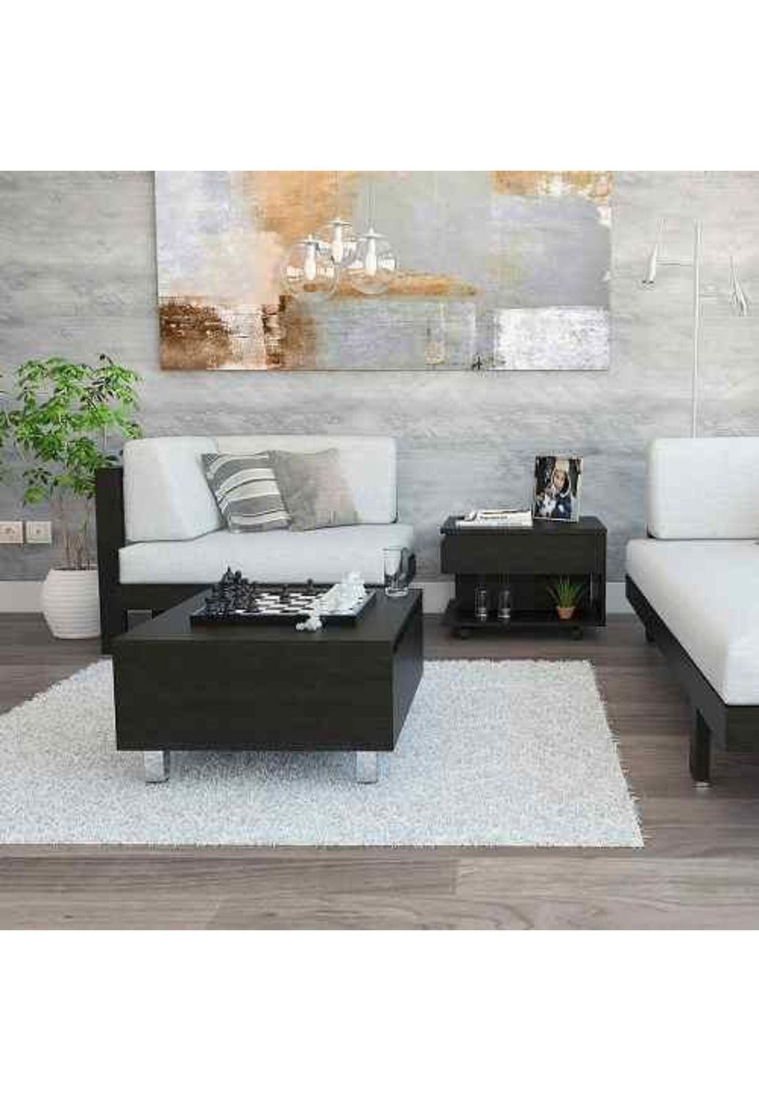 Mesa Centro Y Lateral Wengue Negro. Tuhome-1