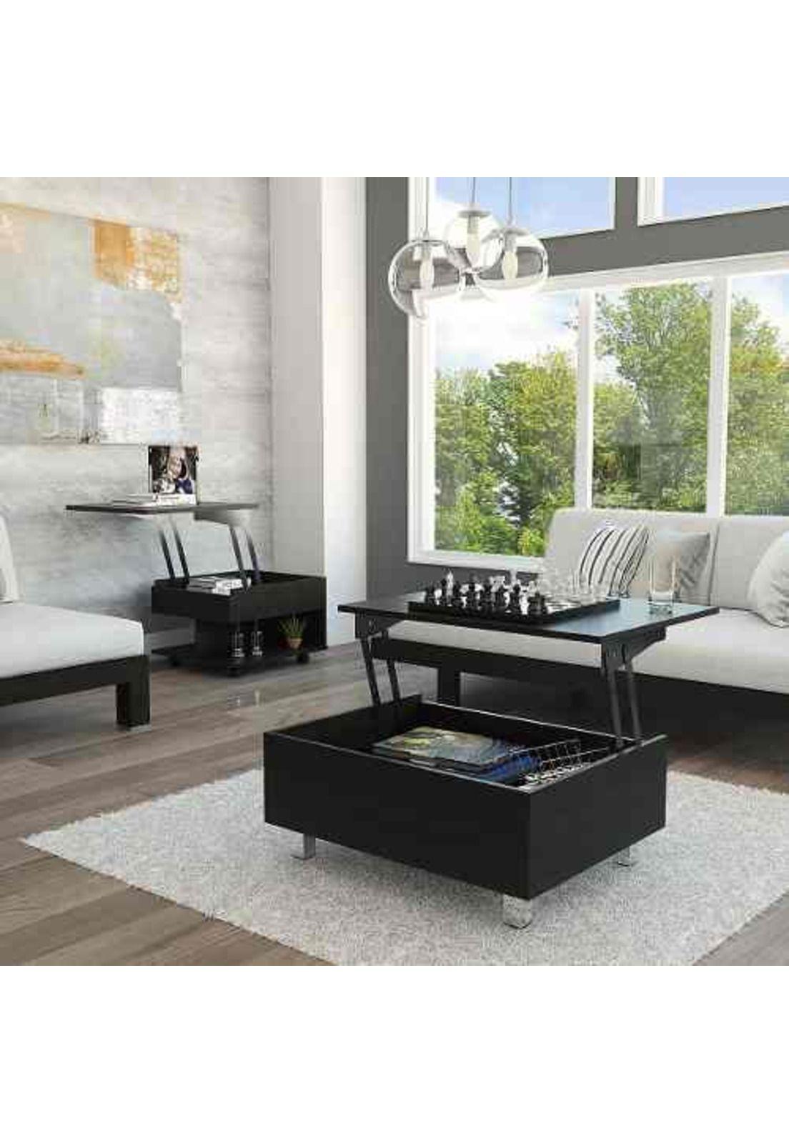 Mesa Centro Y Lateral Wengue Negro. Tuhome-2