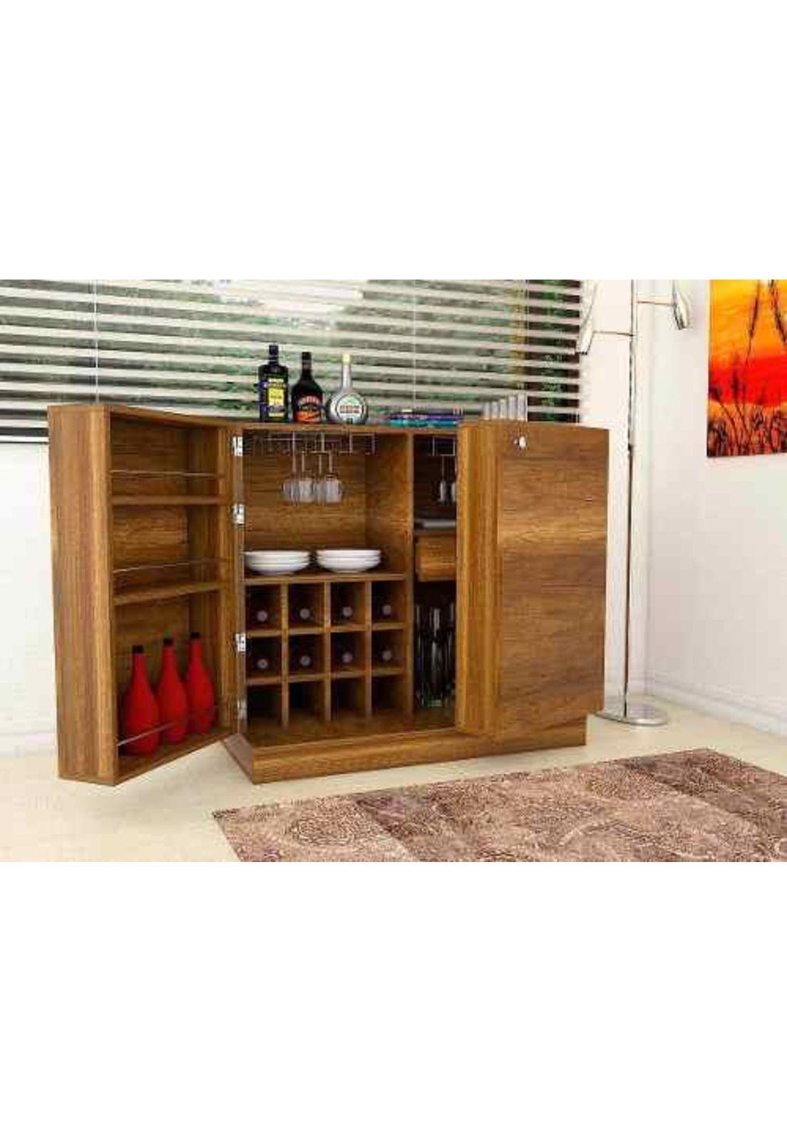 Bar 94x102x51 Cm puertas Caramelo. Tuhome-3