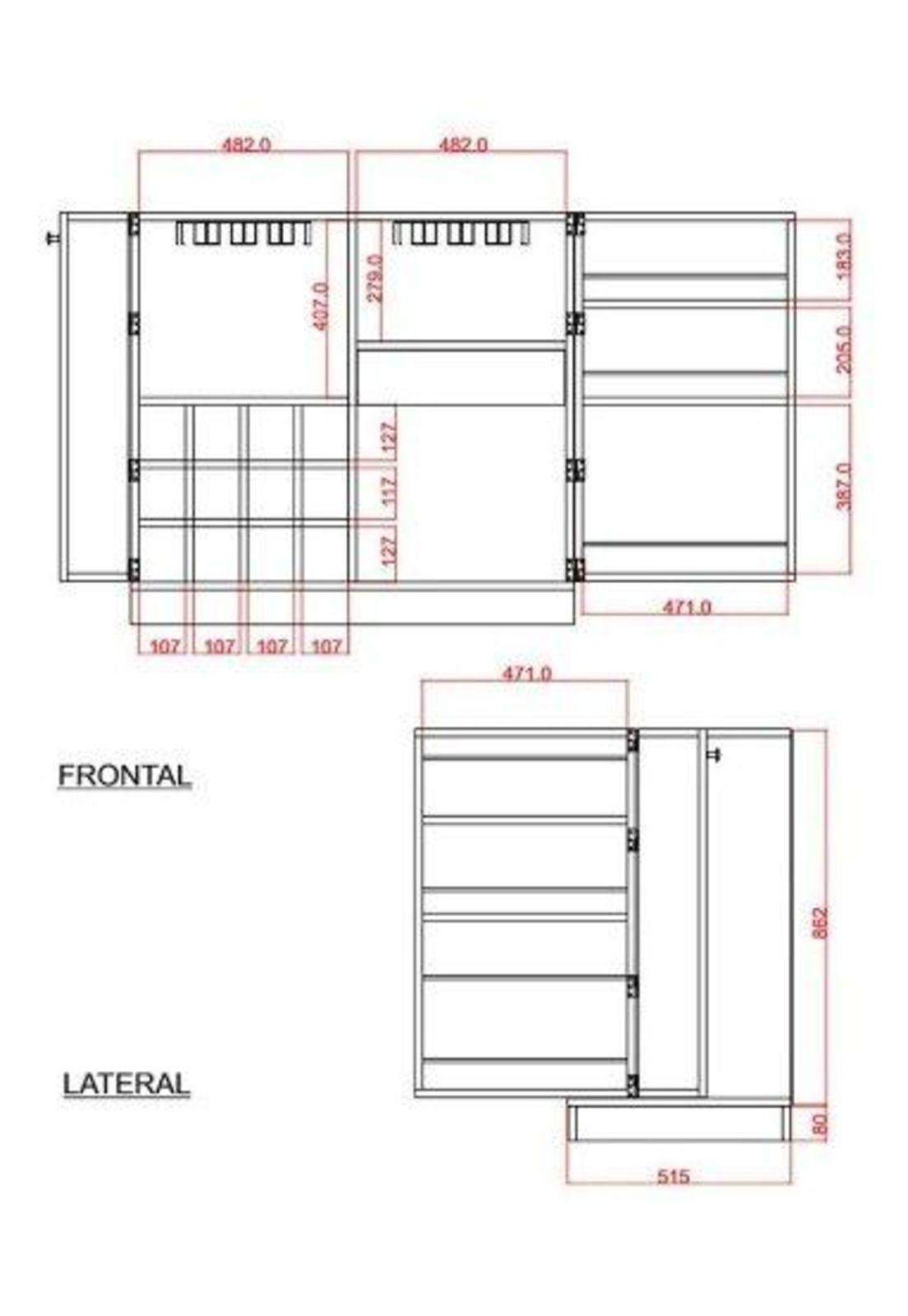 Bar 94x102x51 Cm puertas Caramelo. Tuhome-4