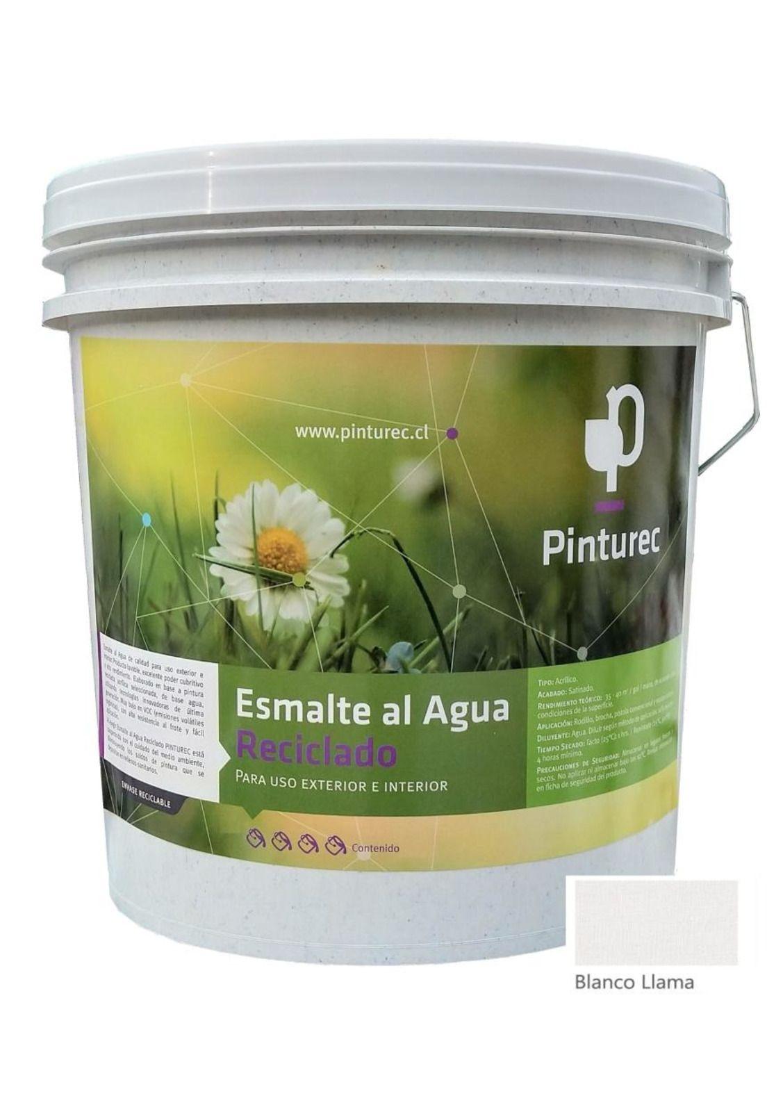 ESMALTE AL AGUA RECICLADO PINTUREC SATINADO BLANCO LLAMA 4G-0
