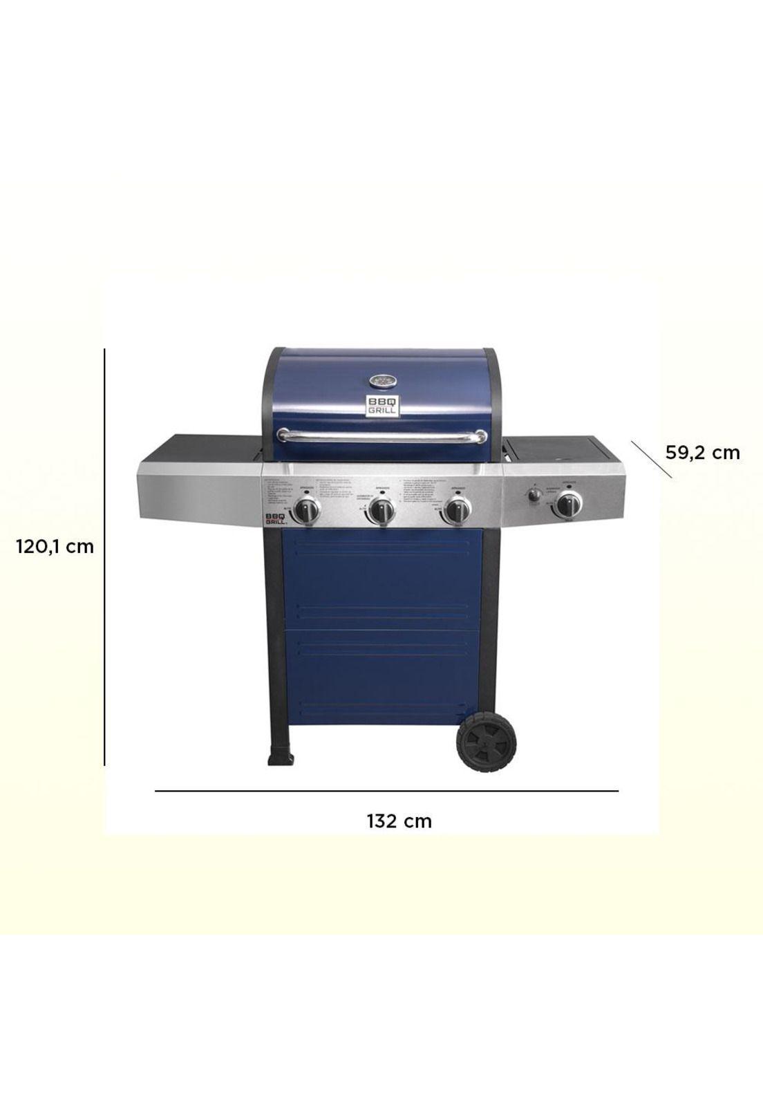 Parrilla Gas Michigan Blue 3Q + Ql Bbq304Gcblue Bbq Grill-8