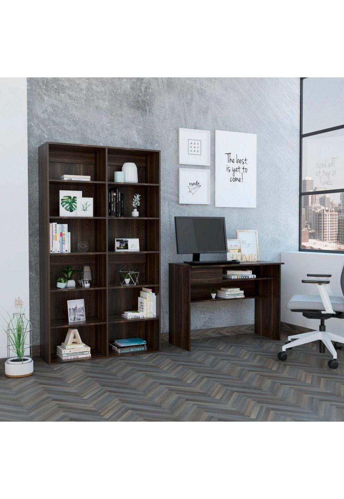 COMBO OFFICE 30 ESCRITORIO + BIBLIOTECA - HABANO-0