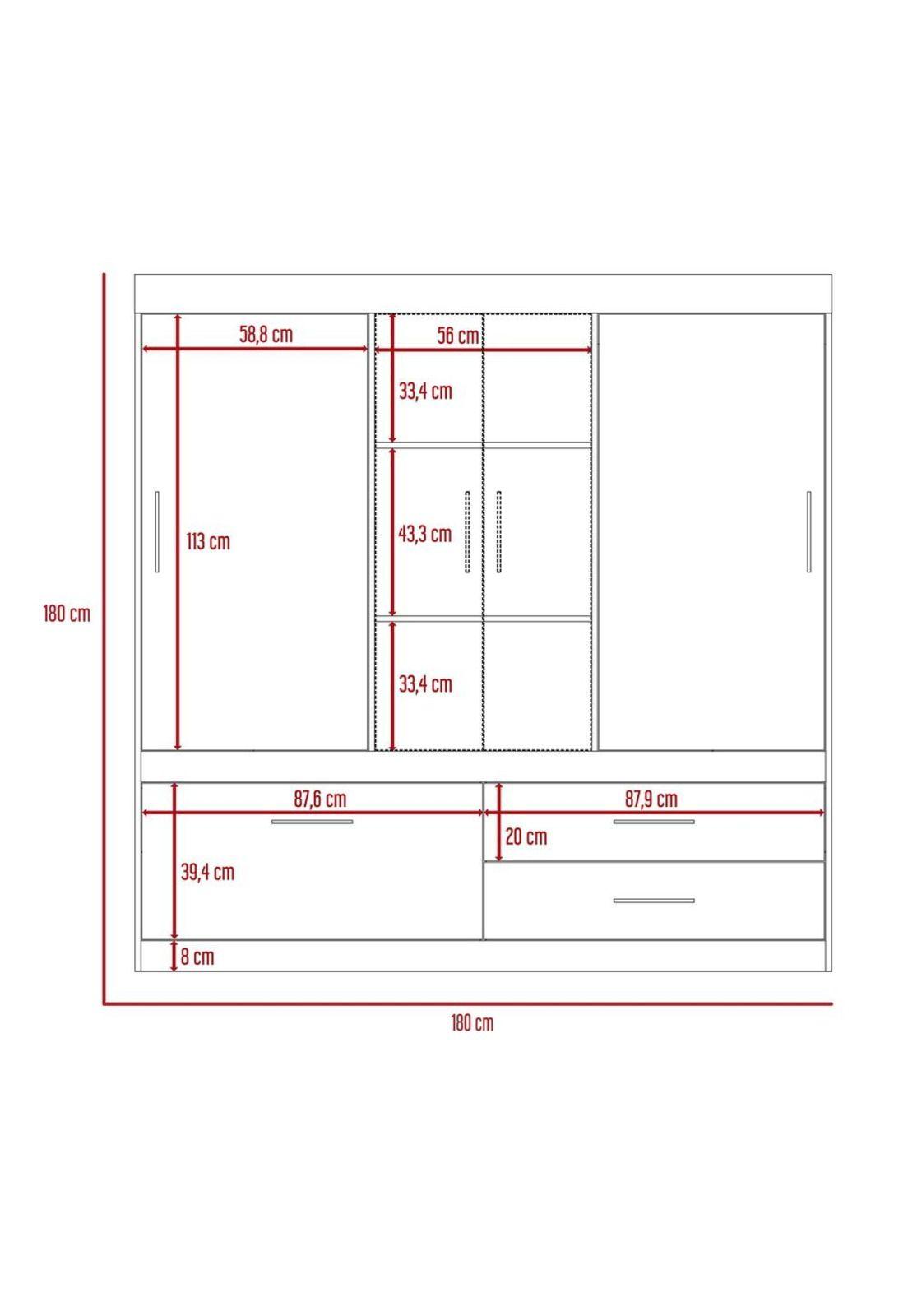 CLOSET ALLEGRO 4 PUERTAS / 2 CAJONES - DUNA /BLANCO-3
