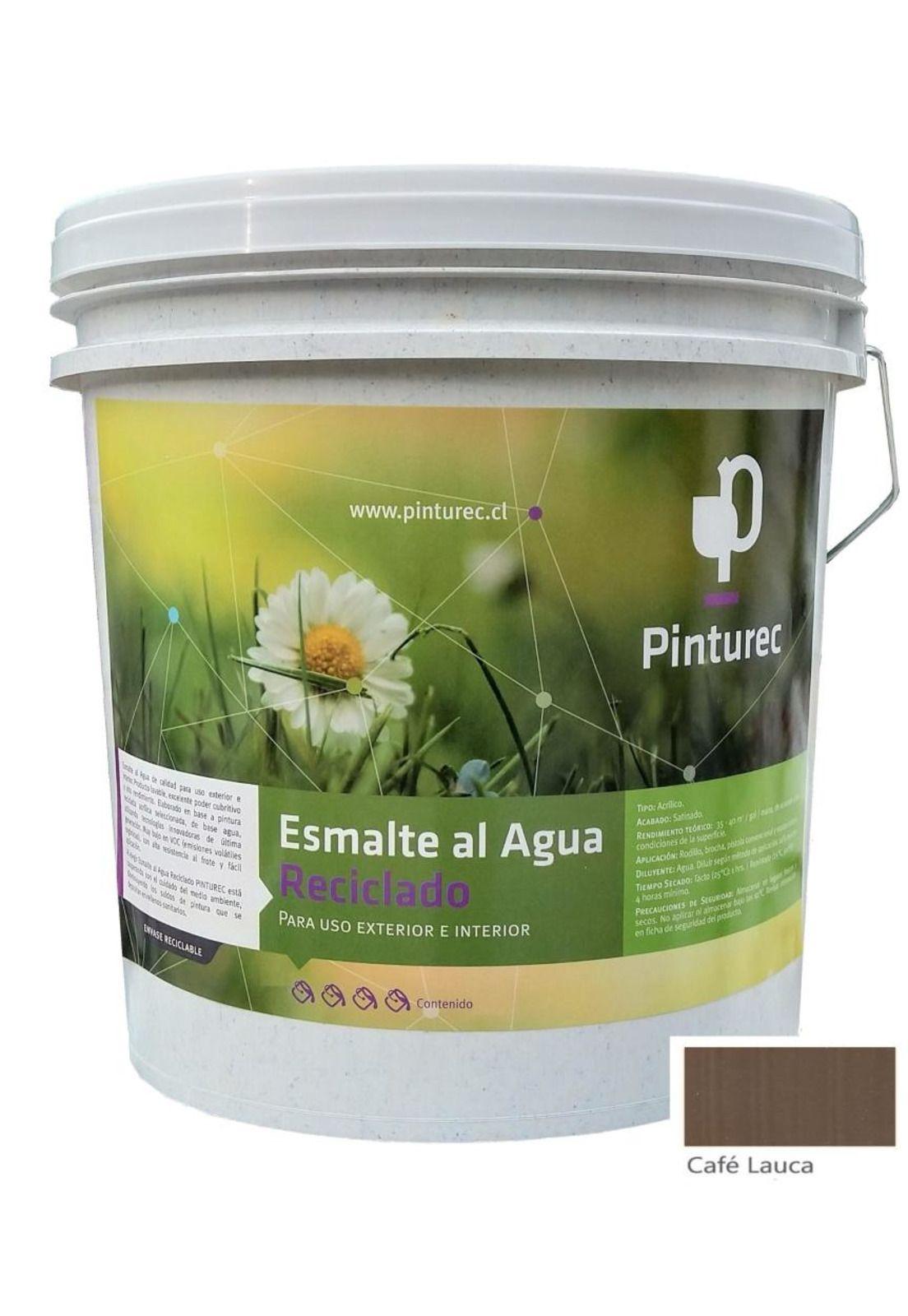 ESMALTE AL AGUA RECICLADO PINTUREC SATINADO CAFÉ LAUCA 4G-0