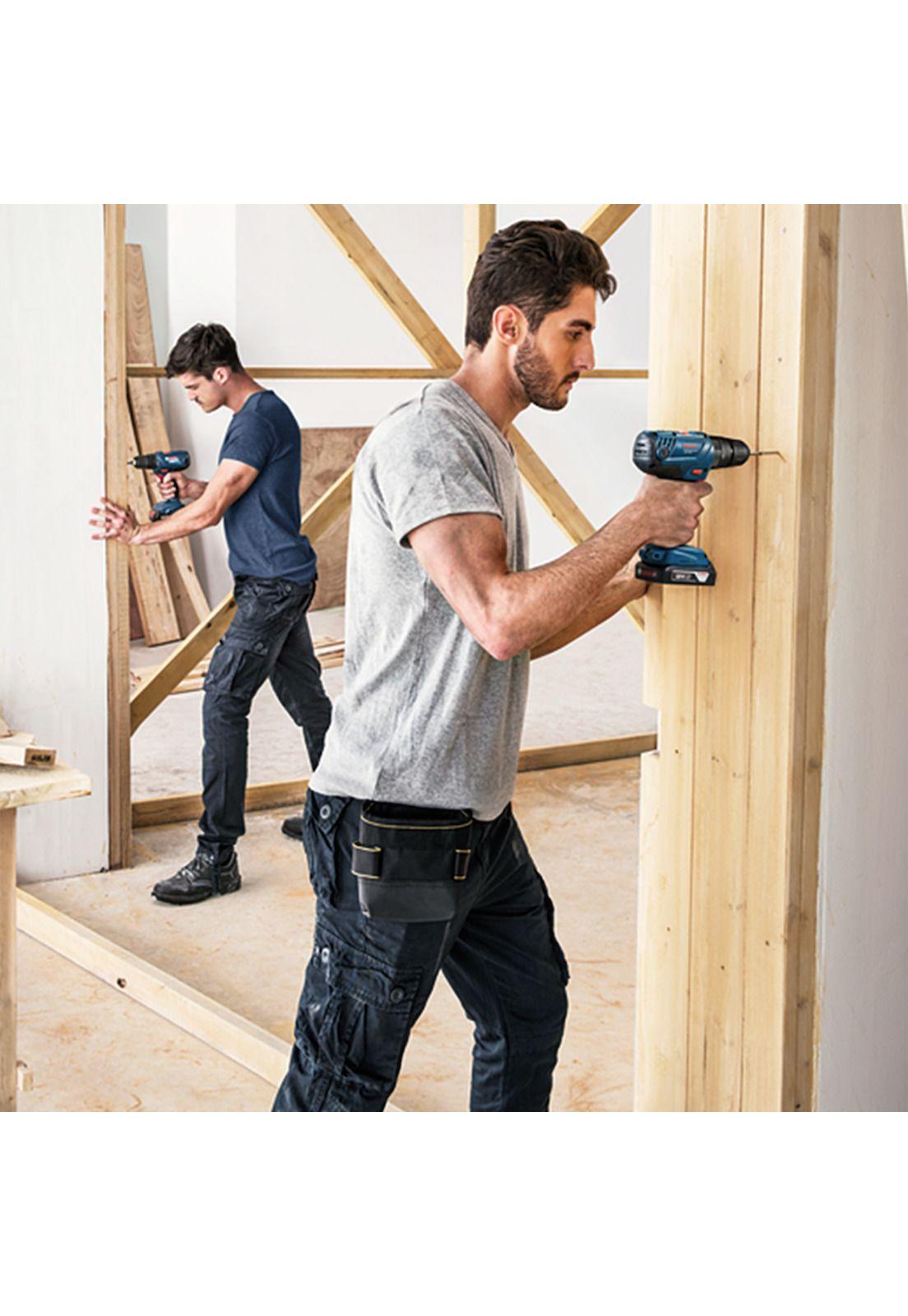 Taladro Percutor 18V Gsb 180 + Sierra Circular Gks 18V-57 + Bateria 4 Amp + Cargador Y Bolso Bosch-2