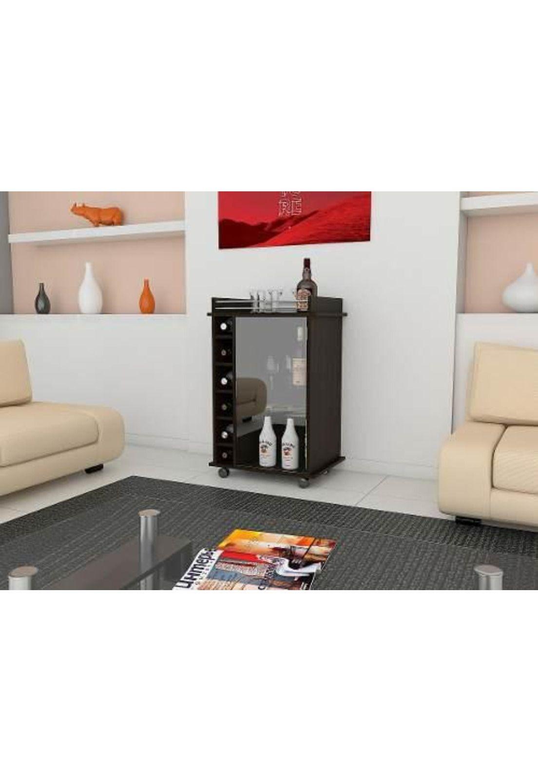 Bar 89x55x41 Cm ruedas Dukat Wengue. Tuhome-1