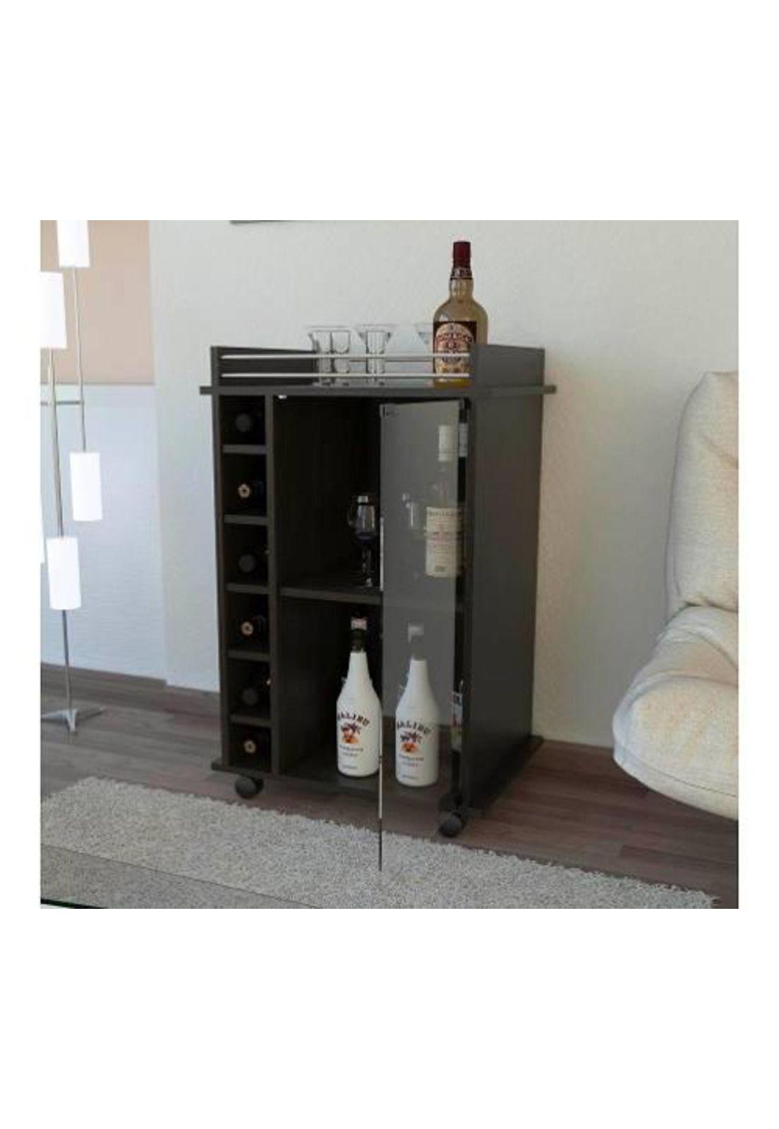 Bar 89x55x41 Cm ruedas Dukat Wengue. Tuhome-2
