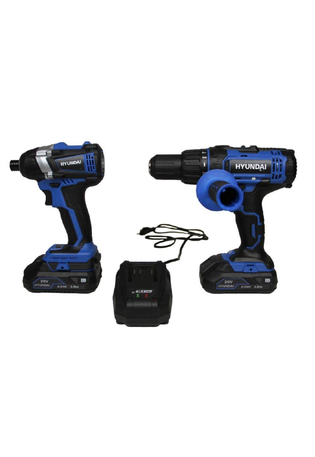Taladro Percutor 20V+Atornillador Impacto 20V+2 Bat 2Ah+1 Carg-4