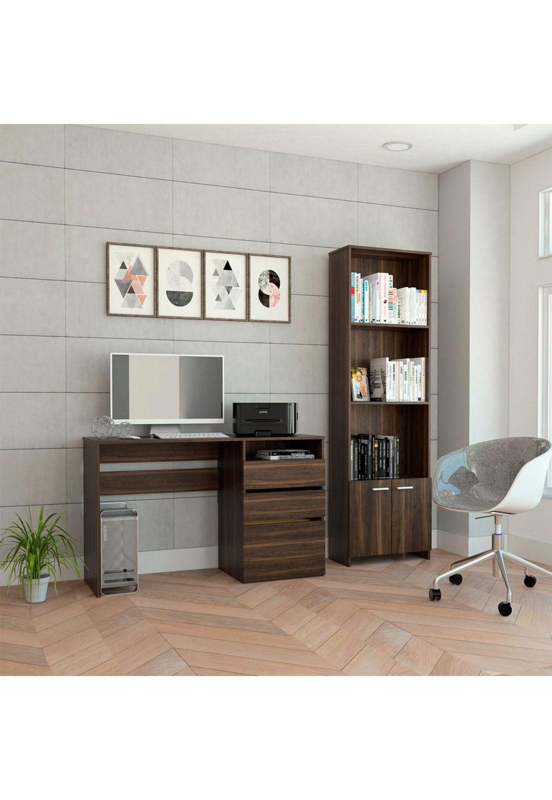 COMBO OFFICE 31 ESCRITORIO + BIBLIOTECA - HABANO-0