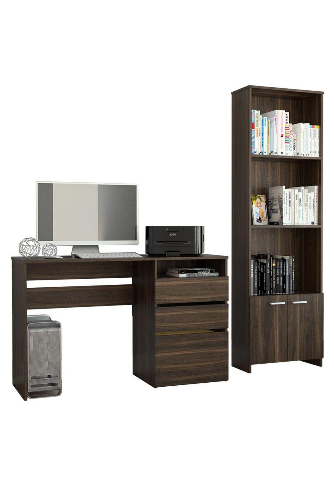 COMBO OFFICE 31 ESCRITORIO + BIBLIOTECA - HABANO-1