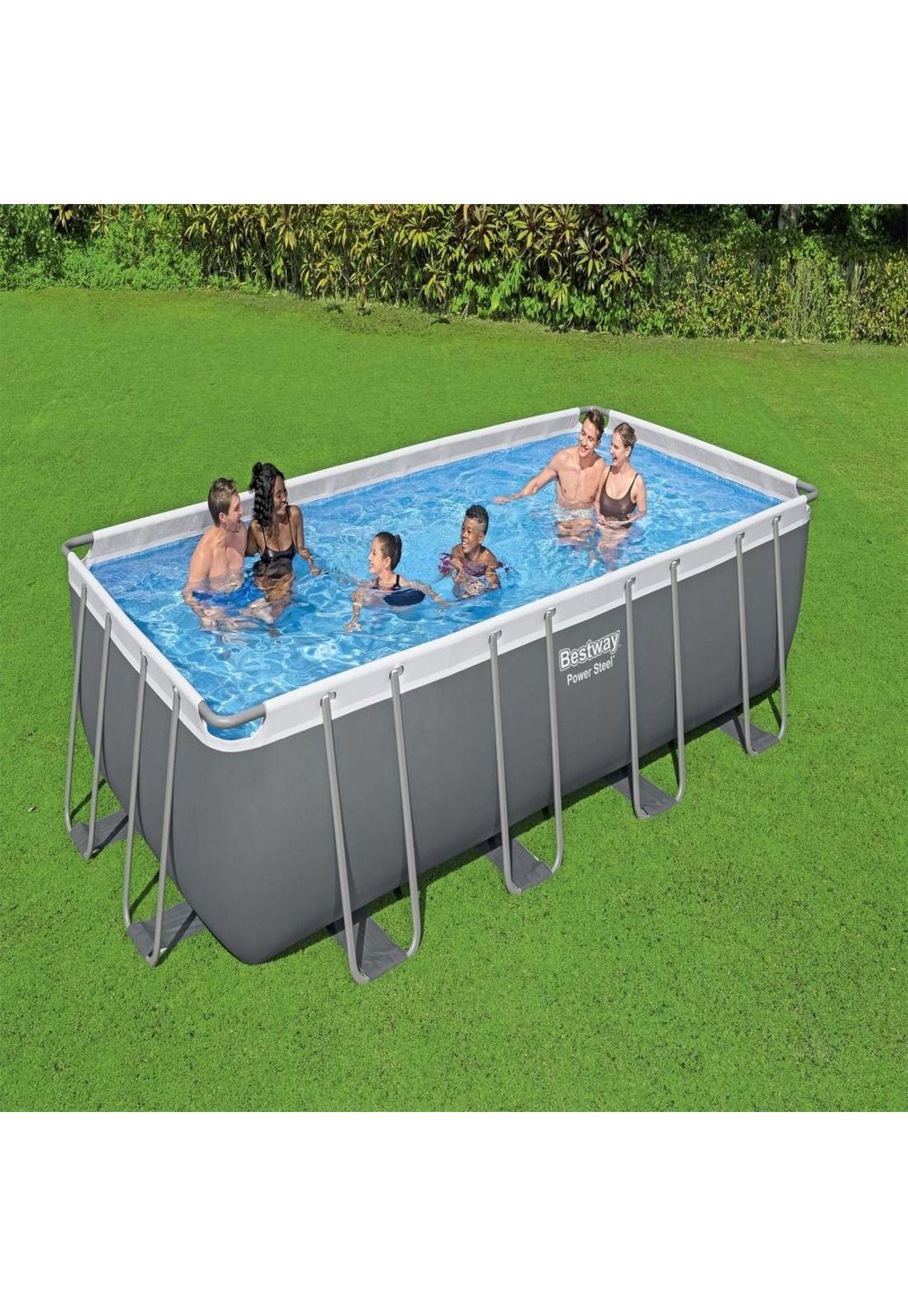 Piscina Power Steel Gris 5.49m x 2.74m x 1.22m Pool Set - 56465 - Bestway-2