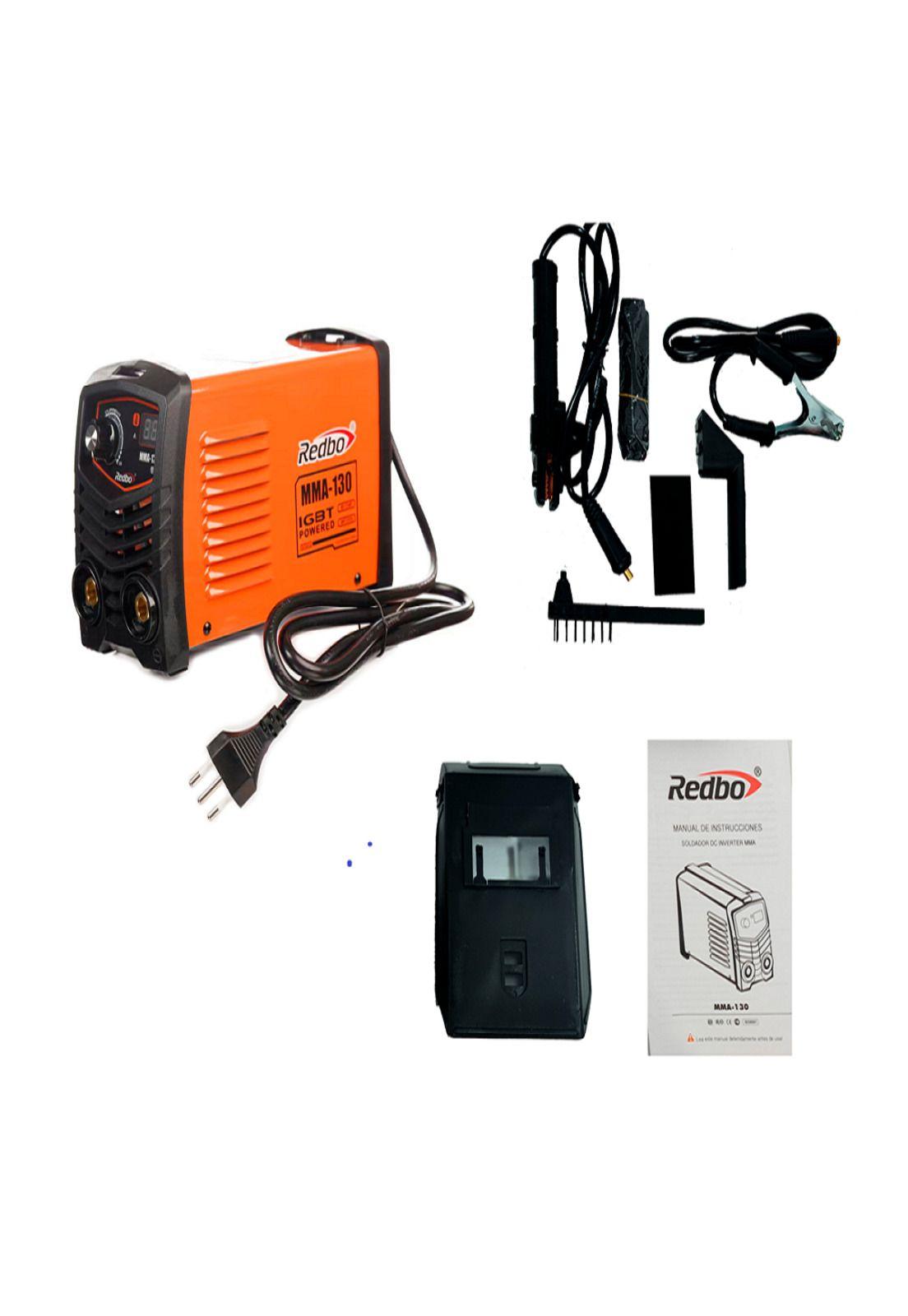 Soldadora Mma 130 + Mascara Fotosensible RB-LY-E77 + Electrodo 7018 1/8 3,2Mm Redbo-0